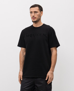Alexander McQueen Black T-shirt with logo 847750QTAD5