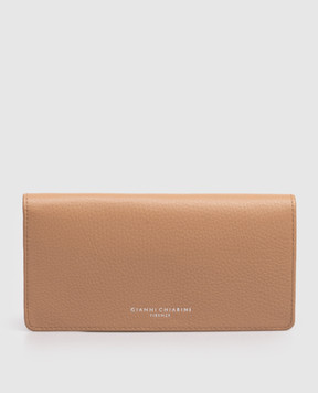 Gianni Chiarini Beige leather wallet with logo print PF5041GRN