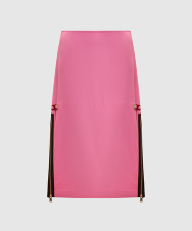 Roze midi-rok