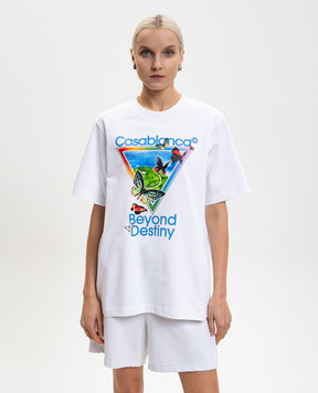 Casablanca White T-shirt with Icon Beyond Destiny print MSP26JTS00116