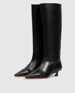 Santoni Black leather boots WSTI72407HI2NXUY