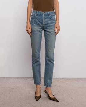 Saint Laurent Blue jeans with a worn effect 873827Y863G