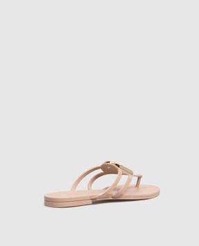 Dolce&Gabbana Beige flip-flops with logo CW2418AY817