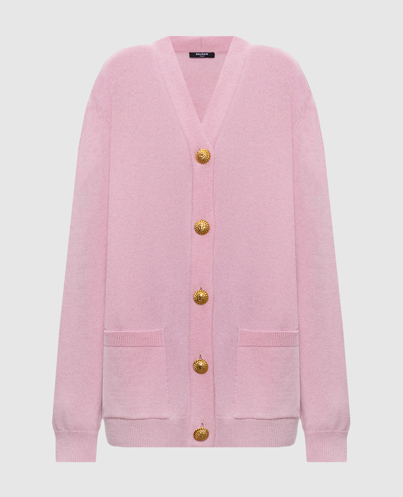 

Pink ribbed cardigan Balmain