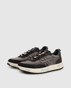 Premiata Nous denim-effect leather sneakers NOUS8464