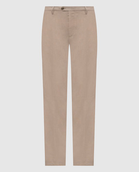 Officina 36 Beige Siano linen pants 0275100569