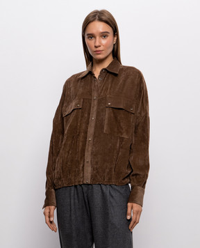 Brunello Cucinelli Brown corduroy shirt MP547M1V06