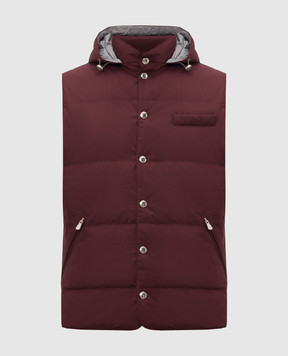 Brunello Cucinelli Burgundy down vest MV4081628