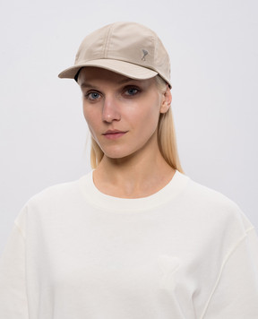 Ami Paris Gray cap with Ami de Coeur emblem UCP268PA0037