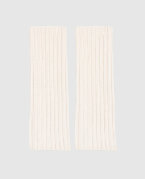 Yves Salomon Beige cashmere mittens 25WAA510XXMACA