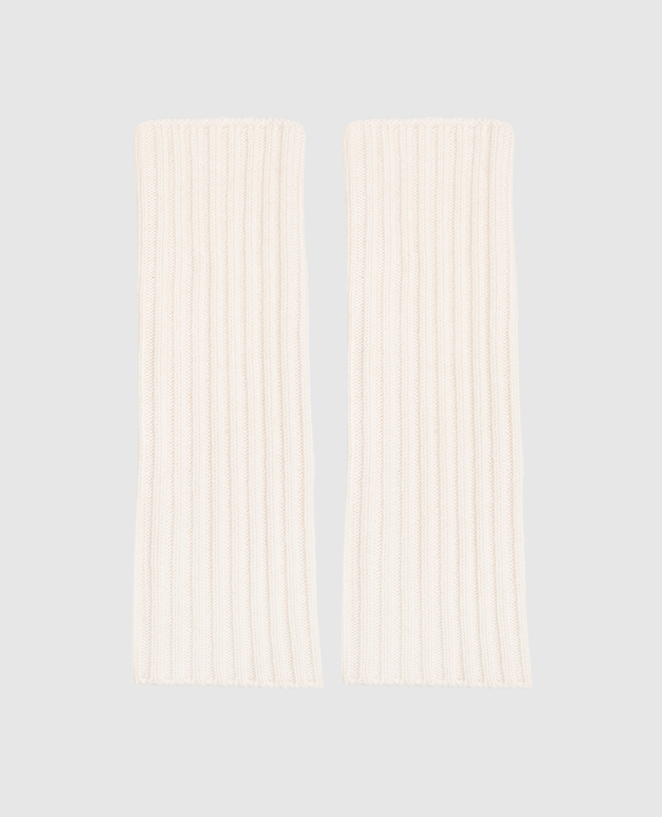 Beige cashmere mittens