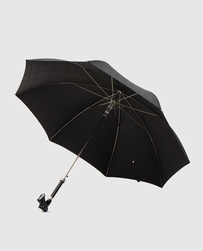 Pasotti Black Schnauzer patterned umbrella cane OMITUO478RASO643419