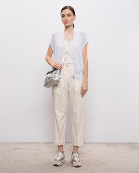 Peserico Gray lurex zippered vest S99107F149173H