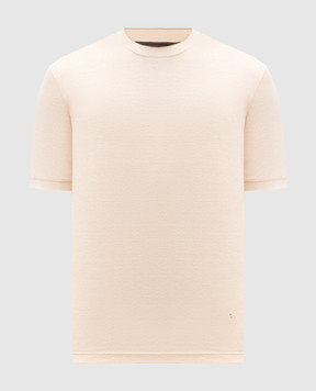 Brett Johnson Beige linen and silk T-shirt SS26J8JD609SAN