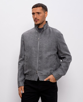 Brunello Cucinelli Gray silk, linen and wool jacket MZ4036580
