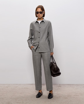 Peserico Gray wool pants P0450602581