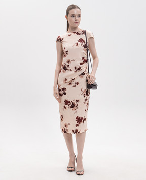 Max Mara Beige TEDERA silk dress MSTEDERA
