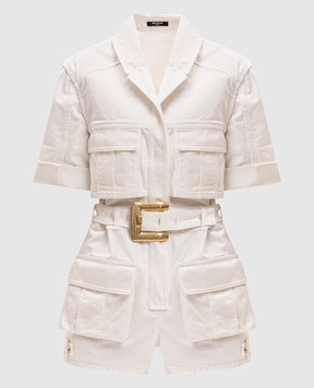 Balmain Ivory denim jumpsuit HF1PU040DG14