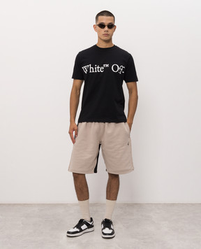 Off-White Black T-shirt with contrast logo print 44MAA16MF26J00G