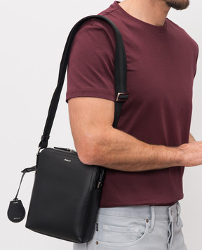 Bally Capitol black leather bag with logo print MAC06GVT710