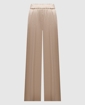 Peserico Beige straight-leg trousers with shiny texture E0405201514