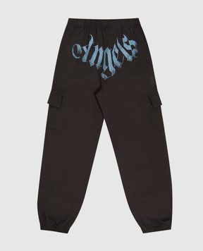 Palm Angels Kids' black joggers with logo print F6PAJBFP057