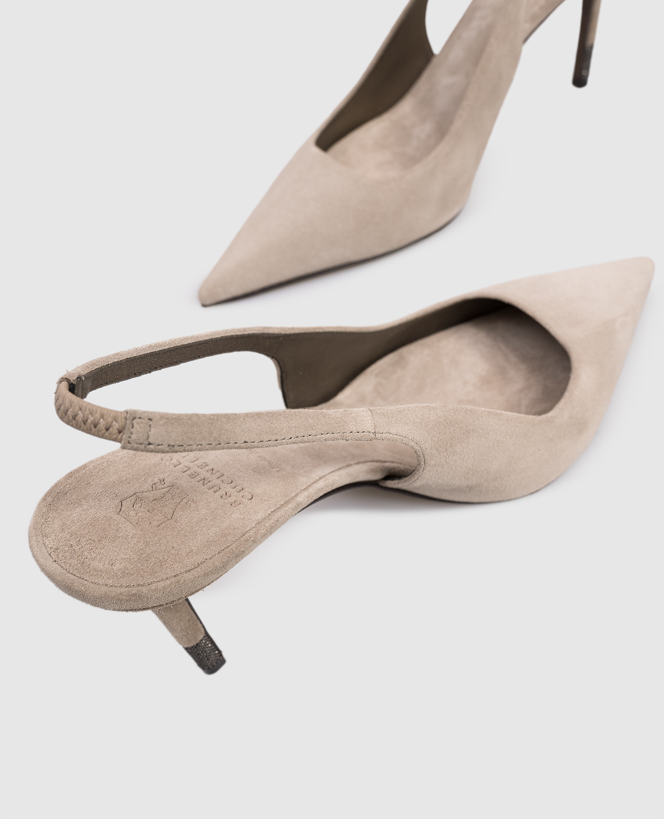 

Beige suede slingbacks Brunello Cucinelli