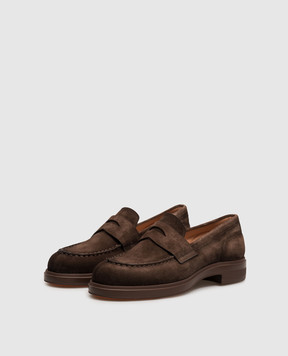 Santoni Brown suede loafers WUYW72448CIONHSY