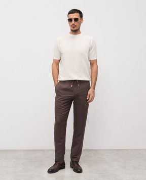 Canali Brown linen and silk pants AX03156U97003
