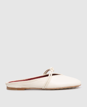 Bottega Veneta Rosa Mary-Jane Beige Leather Mules 855863VBSD0