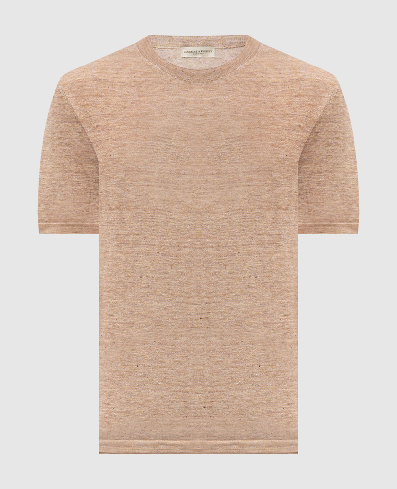 Beige linen and silk T-shirt