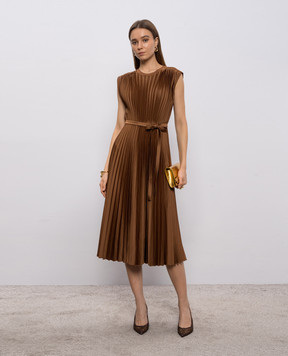 JOSEPH Brown pleated dress Volta JF009603