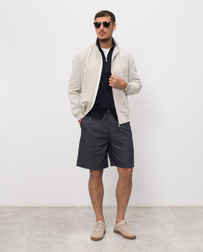 Cashmere&Whiskey Blue cardigan with silk MU9682318517R