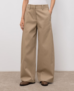 Brunello Cucinelli Beige pants with a monil chain MPB56P9328