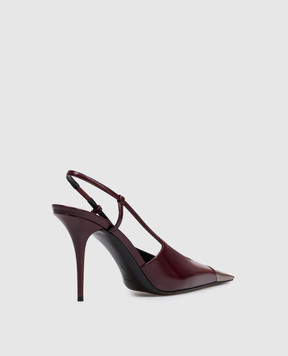 Saint Laurent JEANNE burgundy leather slingbacks 841158AAFGC