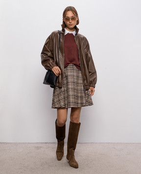 Brunello Cucinelli Beige alpaca wool skirt MP560G4089