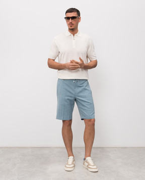 Stefano Ricci Blue shorts made of wool, silk and linen M1T6100331WKL07U