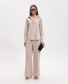 Max Mara Beige MXPBADESSE shirt with linen MXPBADESSE