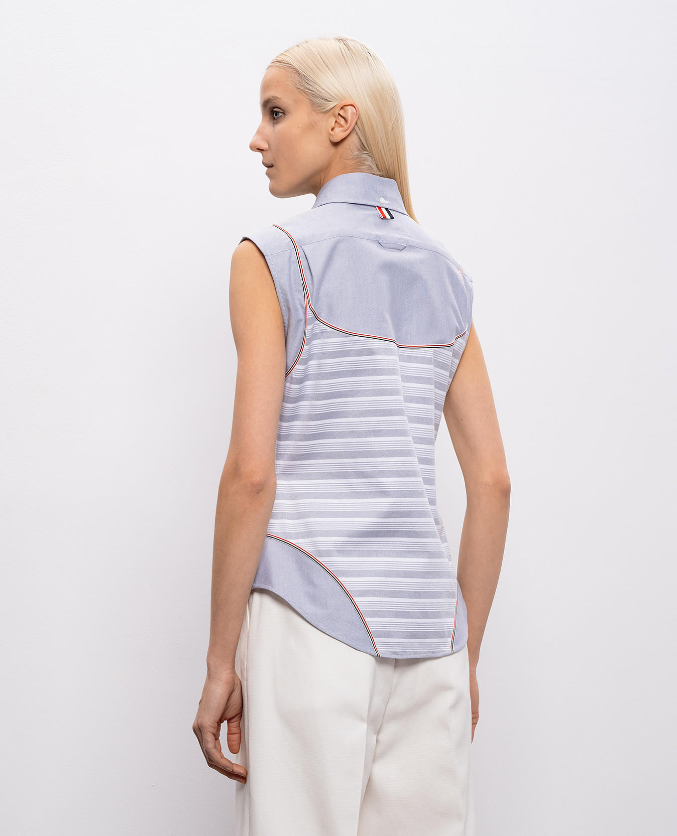 Gray sleeveless shirt Thom Browne 4