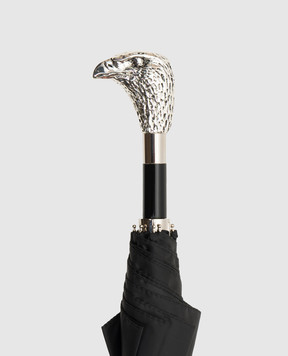Pasotti Silver Eagle Black Folding Umbrella OMITUO64SRASOSERGE14