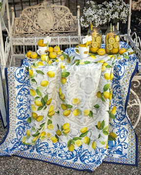 TESSITURA TOSCANA TELERIE White Cetara linen tablecloth NT230002020067