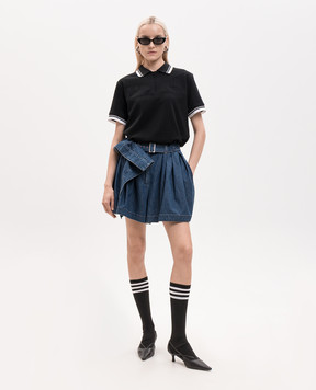 Juun.j Black polo shirt with embroidered logo JW6542W545