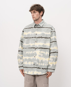 Off-White Gray TieDye Denim Shirt 44MES01FZ26F001