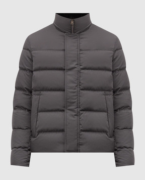 Herno Grey quilted down jacket with collar PI001019U12414Z