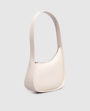 The Row Half Moon ivory leather bag W1249L52
