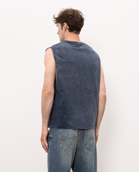 Off-White Blue t-shirt with logo print 44MAC02FS26J001