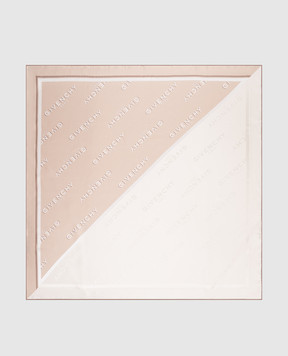 Givenchy Beige silk scarf with logo print 710011159001