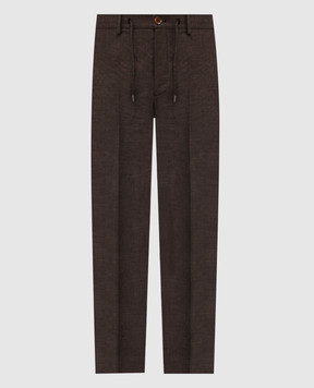 Stefano Ricci Brown linen pants M1T80A0003L0005Q