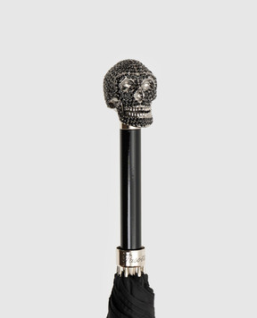 Pasotti Black Skull umbrella-cane with Swarovski crystals OMITUO478RASOSERGE14