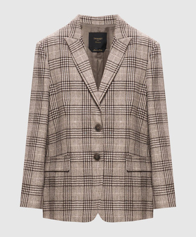 Gray checkered jacket with sequins